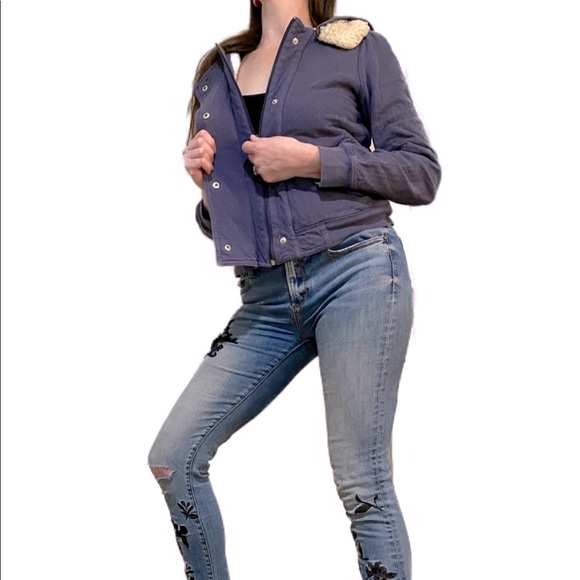 Anthropologie Allihop hoodie jacket blue medium - Picture 2 of 16